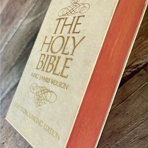 The Holy Bible King James Version, cream hardback cover